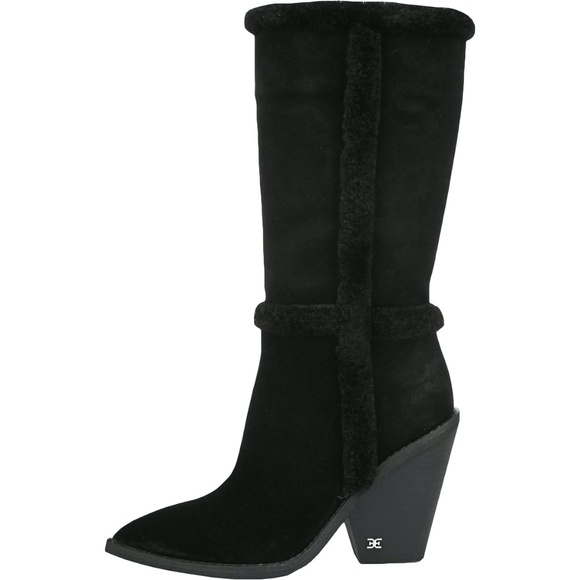 Size 6 Sam Edelman Isla Suede Faux Shearling Knee High Boots - Picture 1 of 9